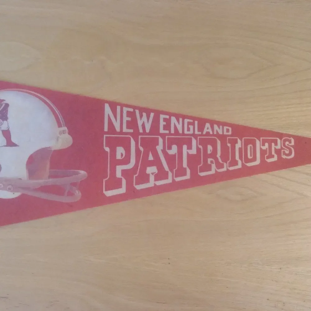Vintage 70s  New England Patriots NFL Pennant Flag